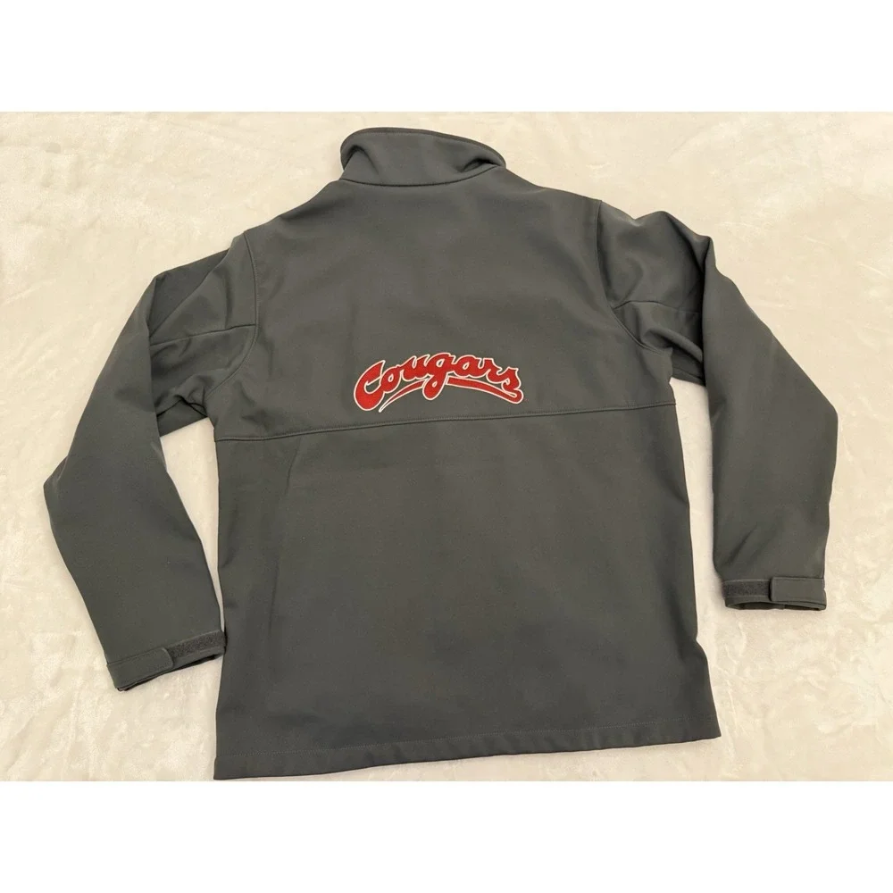 Columbia Mens Washington State Cougars WSU Softshell Jacket Gray‎ Large Full Zip